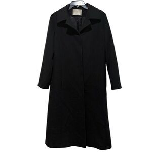 Fleurette Wool Cashmere Long Coat Sz 12‎ Preppy Minimalist Luxury Staple Classic